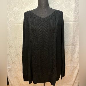 Faded Glory Women’s Black Knit Long Sleeve Sweater (XXL)